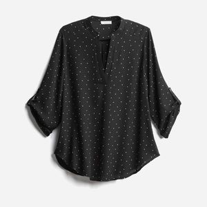 Lush Warren Split Neck Blouse